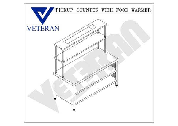 02 FOOD PICK UP COUNTER WITH FOOD WARMER VETERAN KITCHEN EQUIPMENT Model 1