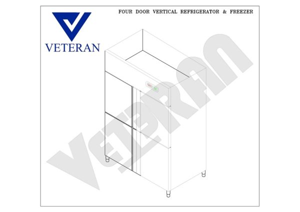 01 FOUR DOOR VERTICAL REFRIGERATOR FREEZER VETERAN KITCHEN EQUIPMENT Model