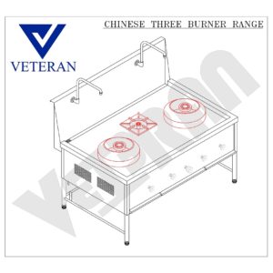 05 CHINESE THREE BURNER COOKING RANGE VETERAN KITCHEN EQUIPMENT Model