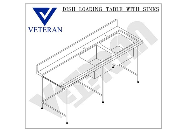 07 DISH LOADING TABLE WITH SINK VETERAN KITCHEN EQUIPMENT Model