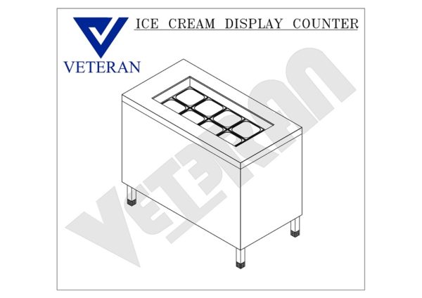 07 ICE CREAM DISPLAY COUNTER VETERAN KITCHEN EQUIPMENT Model